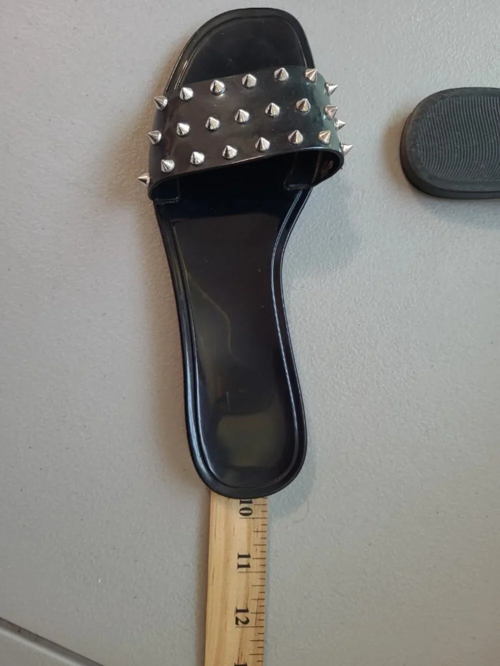 Women's Slide Sandals Size 6 Black Spiked Studded Punk Goth Alternative Slip On